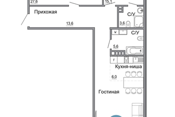 3-к квартира, 105,2 м², 3/4 эт.